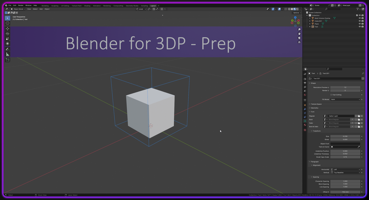 Blender for 3DP - Prep